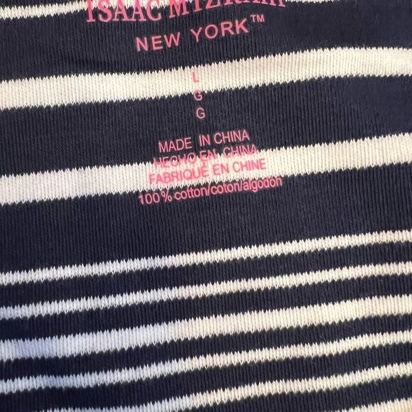 ISAAC Mizrahi New York short sleeve v-neck pullover tee black and white - Picture 8 of 8